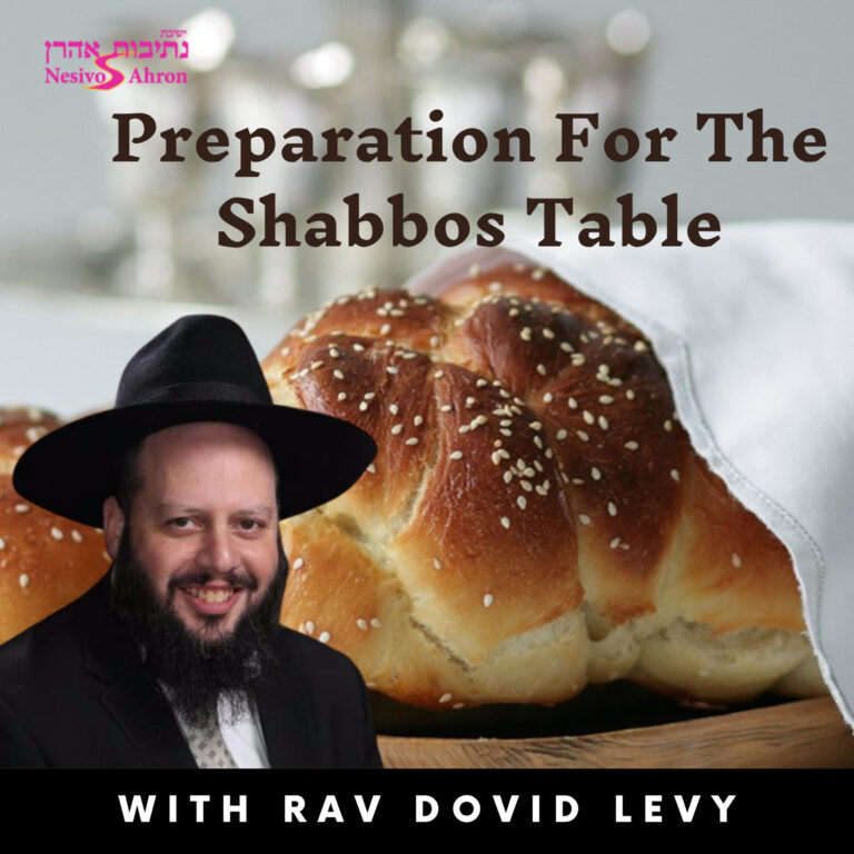 Preparation for the Shabbos Table with Rav Dovid Levy